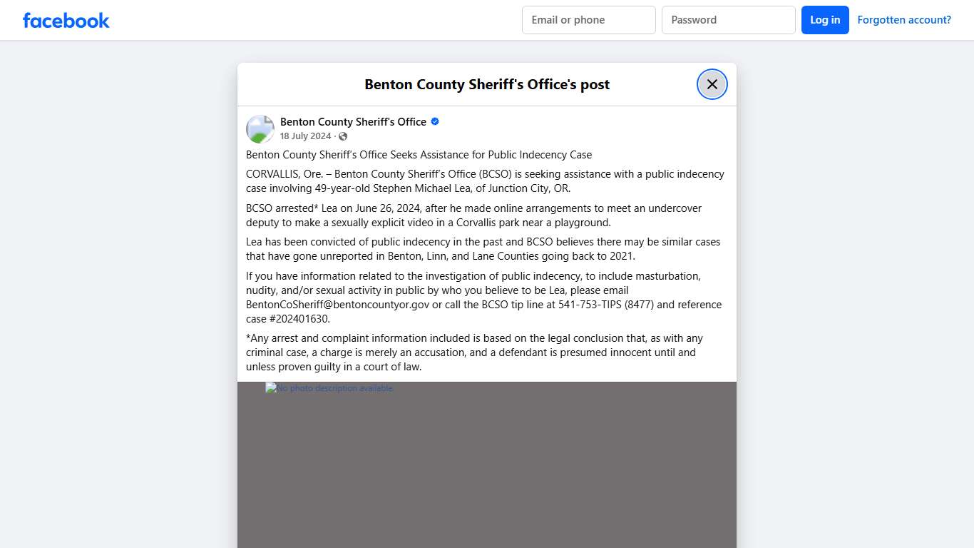 Benton County Sheriff’s... - Benton County Sheriff's Office Facebook